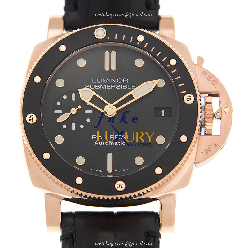 Panerai PAM00684 Luminor 18kt Rose Gold Automatic Black Dial Replica Watch - Luxury Replica Watch