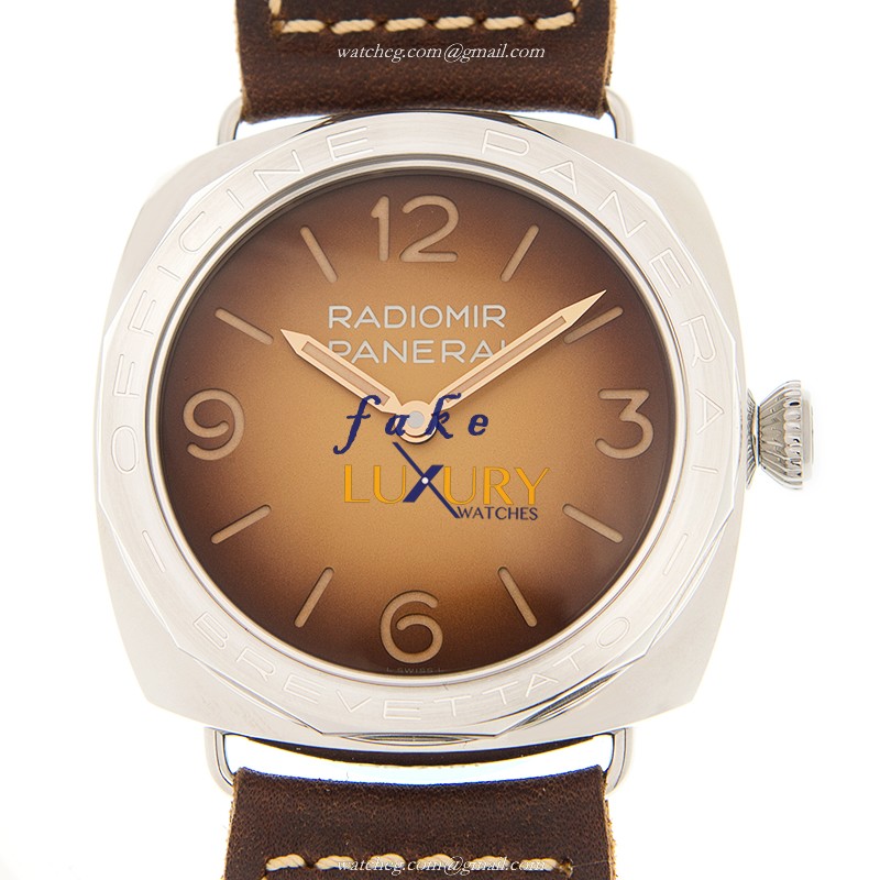 - PANERAI PAM00687 RADIOMIR Manual Wind Replica Watch - 47mm Stainless Steel Case - Brown Dial - Luxury Replica Watch