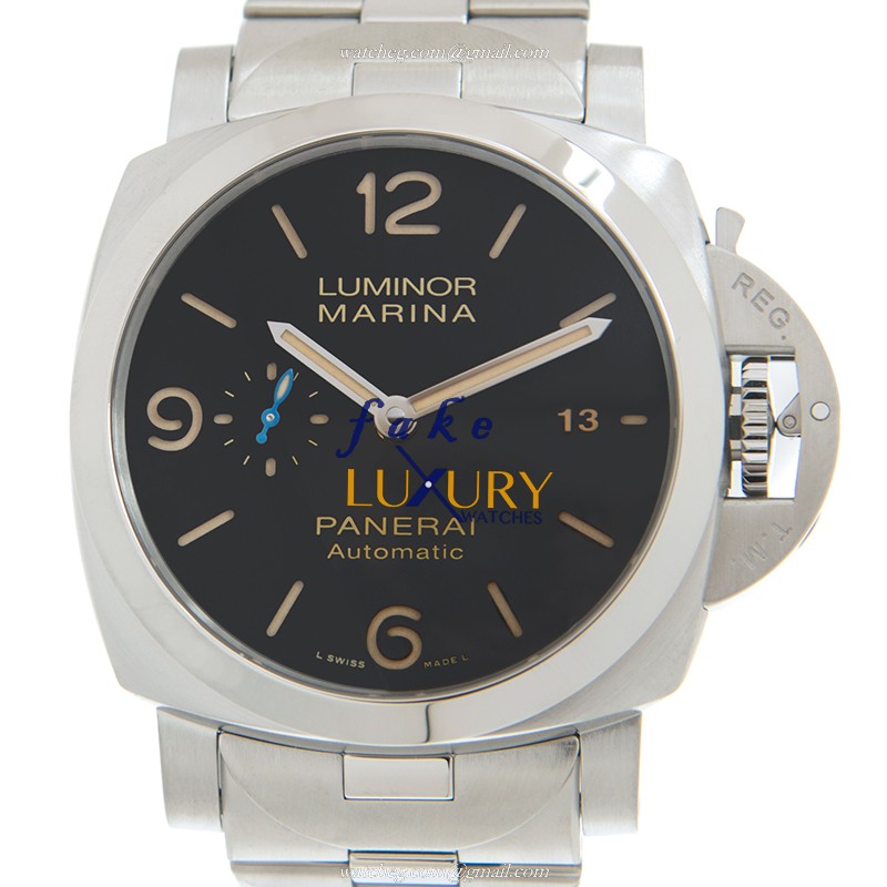 Panerai PAM00723 LUMINOR Automatic Stainless Steel Replica Watch - Black Dial, Silver Strap - Luxury Replica Watch