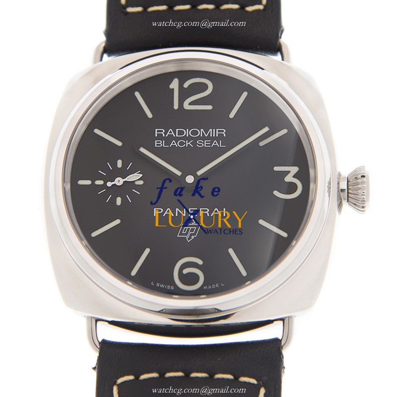 Panerai PAM00754 RADIOMIR Manual Wind Stainless Steel 45mm Black Dial Leather Strap Replica Watch - Luxury Replica Watch