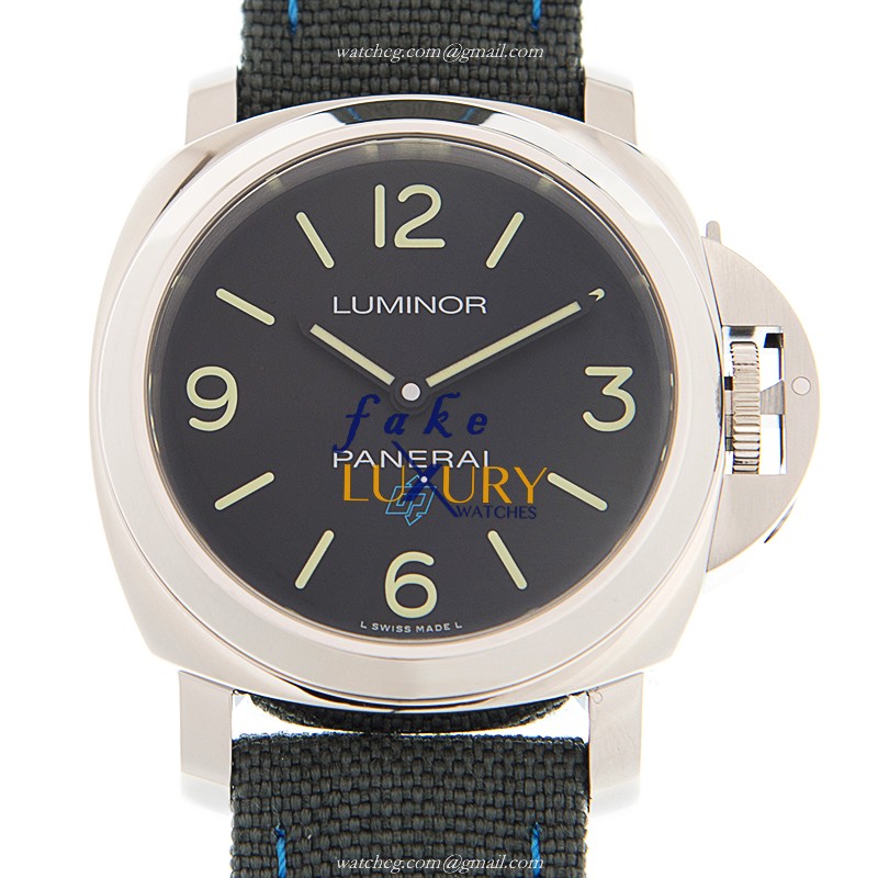 Panerai PAM00774 Replica Watch Manual Wind Stainless Steel 44mm Black Dial Grey Fabric Strap - Luxury Replica Watch