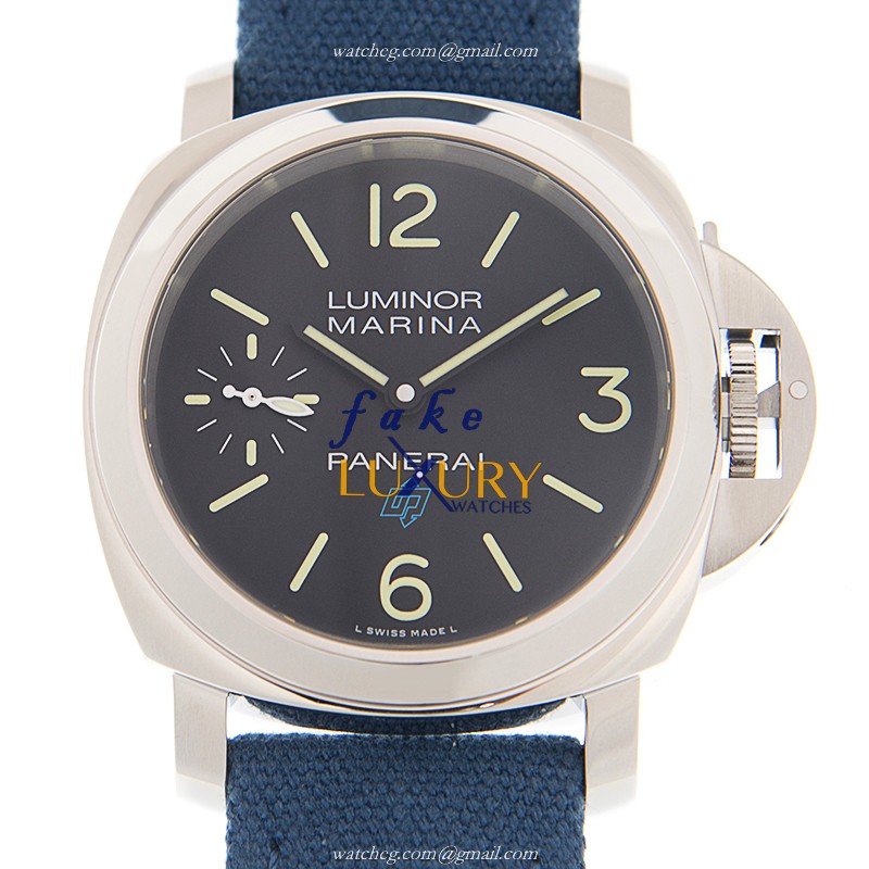 Panerai PAM00777 Luminor Replica Watch, Manual Wind, Black Dial, Blue Fabric Strap - Luxury Replica Watch