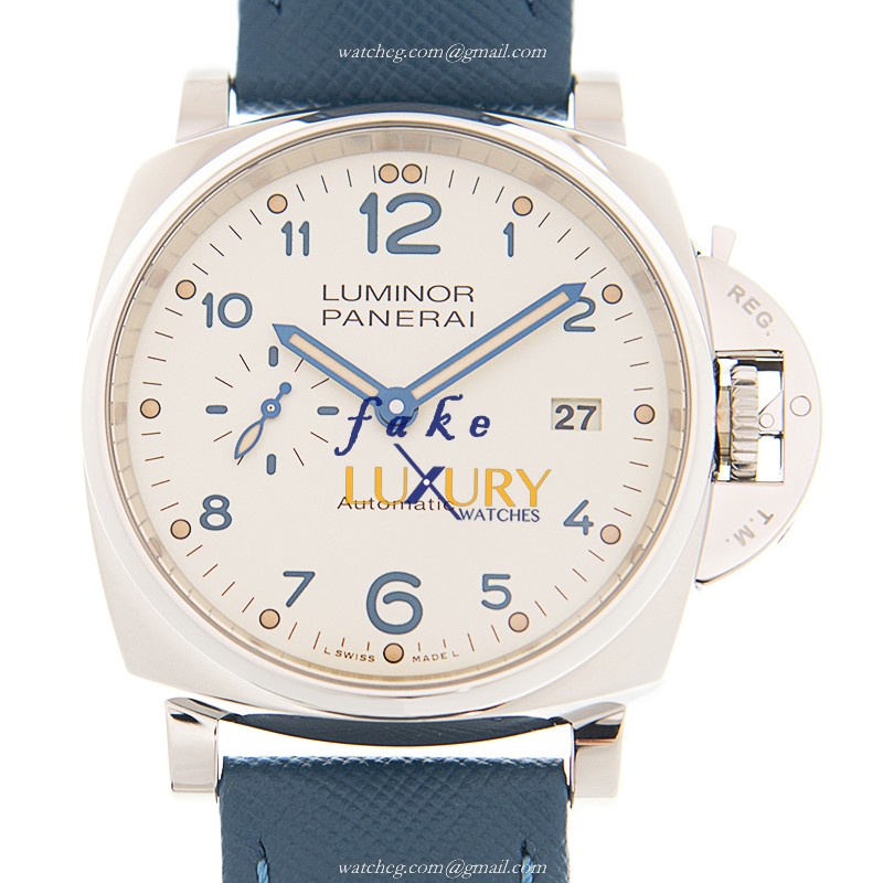 Panerai PAM00906 LUMINOR Automatic White Dial Steel Case Replica Watch - Luxury Replica Watch