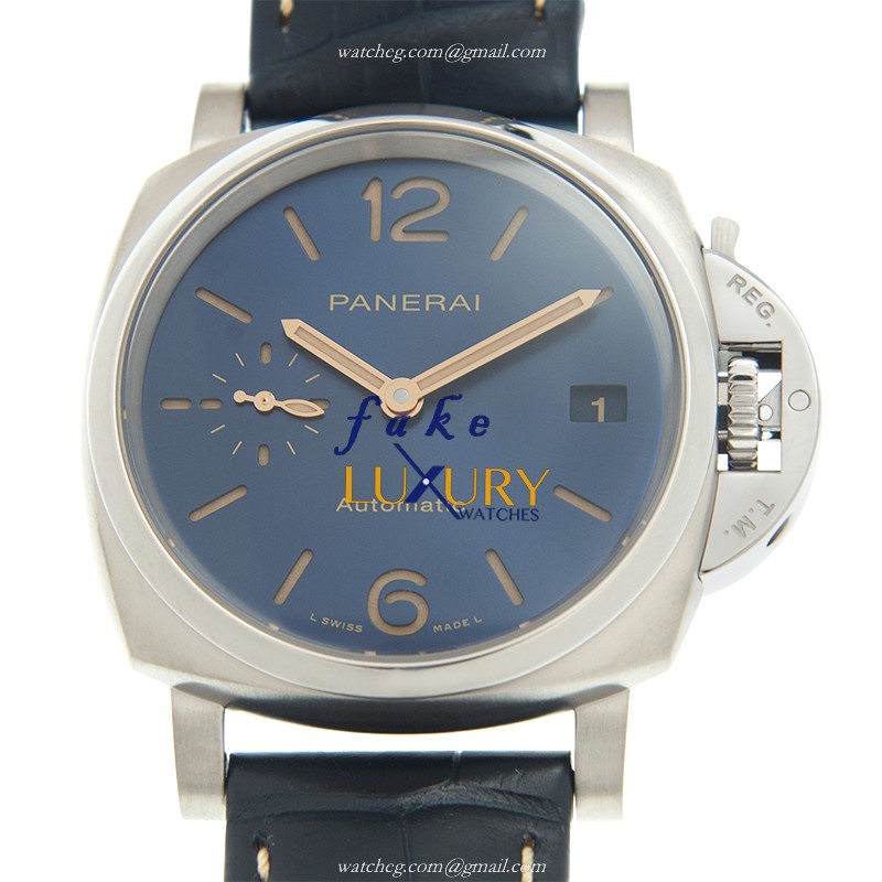 Panerai PAM00926 LUMINOR DUE - Automatic PVD Titanium - Replica Watch - 38mm - Blue Dial & Blue - Luxury Replica Watch