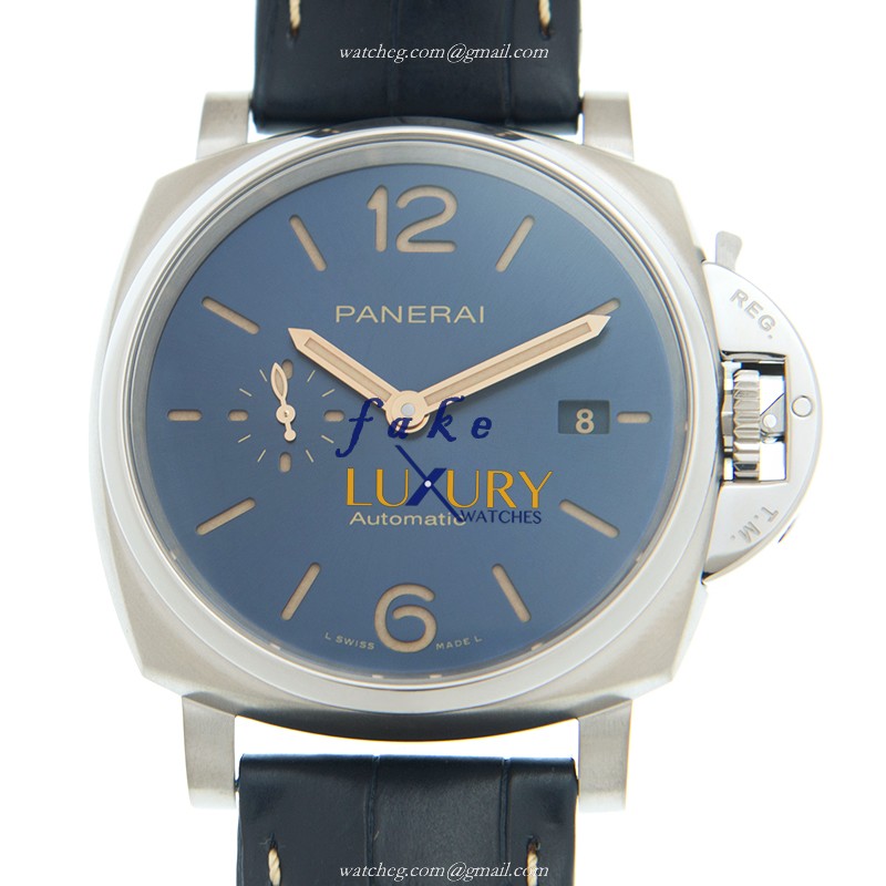 Panerai PAM00927 LUMINOR Auto PVD Titanium Replica Watch, Swiss Movement, Blue Dial & Alligator - Luxury Replica Watch