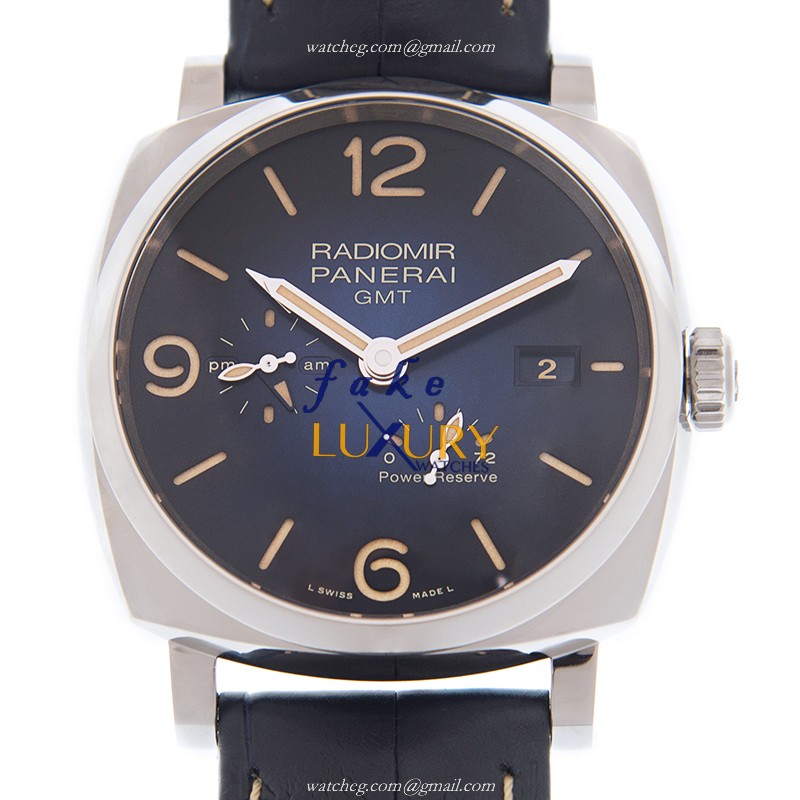 Panerai PAM00946 Radiomir Replica Watch With Automatic Movement, Blue Dial, Blue Leather Strap - Luxury Replica Watch