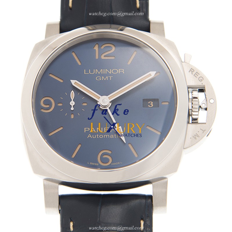 Panerai PAM01033 LUMINOR Automatic - 44mm Steel Case - Blue Dial - Leather Strap Replica Watch - Luxury Replica Watch
