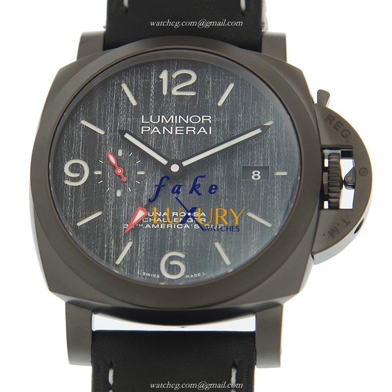 Panerai PAM01036 LUMINOR Titanium Carbon Fiber Automatic Replica Watch 44mm Black Dial Black - Luxury Replica Watch