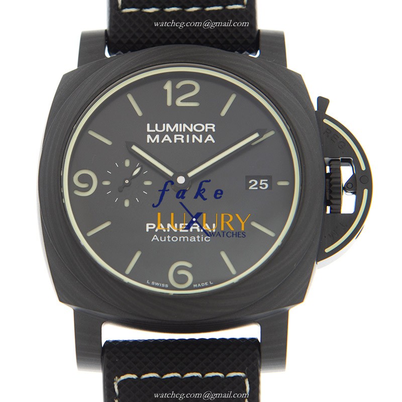 Panerai PAM01118 LUMINOR MARINA Auto Carbon Fiber Replica Watch, Swiss Movement, Black Dial & - Luxury Replica Watch