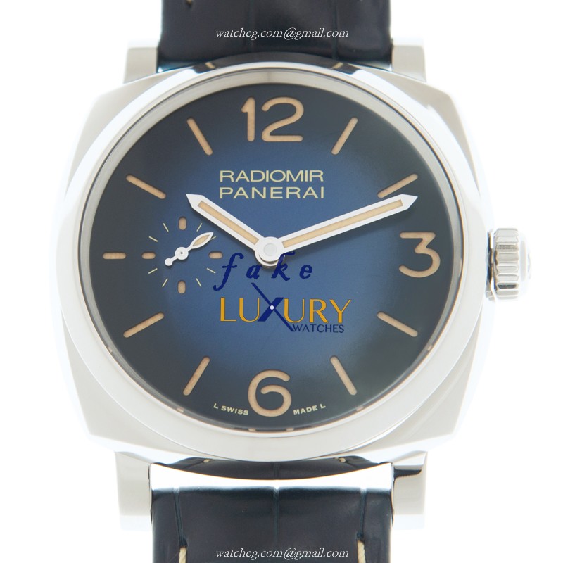 Panerai PAM01144 Radiomir Replica Watch, Dark Blue Dial, Steel Case, Manual Wind - Luxury Replica Watch