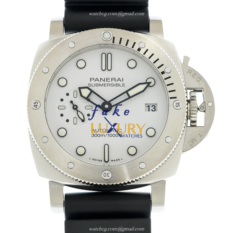 Panerai PAM01223 DIVERS Automatic - White Dial - Rubber Strap - Stainless Steel Case - Replica - Luxury Replica Watch