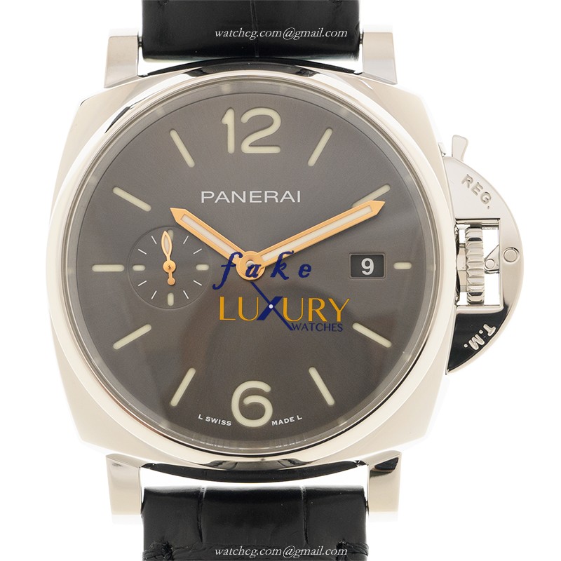 Panerai PAM01250 LUMINOR DUE Automatic SS Replica Watch - Black Dial, Alligator Strap - Luxury Replica Watch