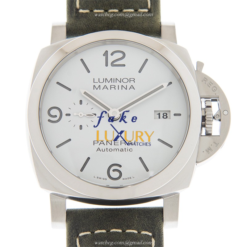 Panerai PAM01314 LUMINOR MARINA Automatic Swiss Movement Replica Watch - White Dial, Green Leather - Luxury Replica Watch