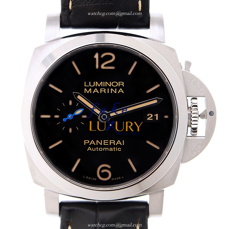 Panerai PAM01392 LUMINOR Automatic Steel Case Black Dial Alligator Strap Replica Watch - Luxury Replica Watch