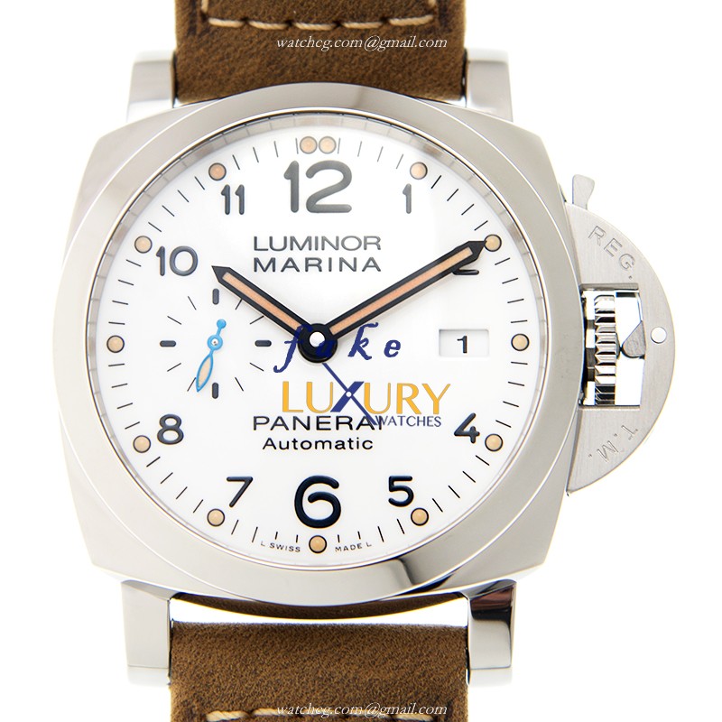 Panerai Luminor PAM01499 Automatic White Dial Brown Cowhide Strap Replica Watch - Luxury Replica Watch