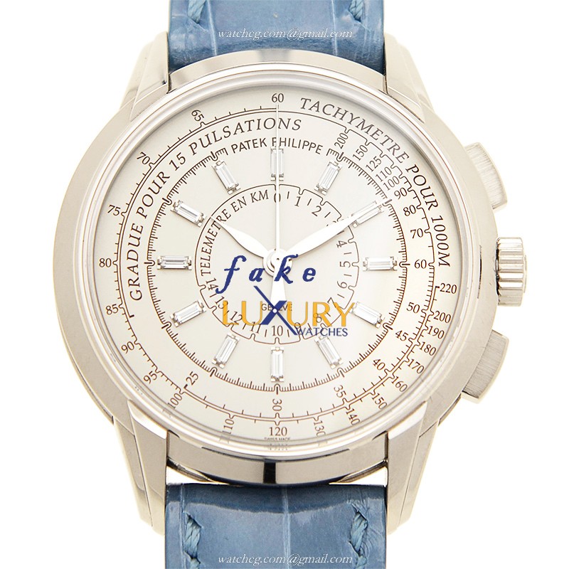 Patek Philippe 4675G-001 Anniversary Series Automatic 18kt White Gold Blue Alligator Replica Watch - Luxury Replica Watch