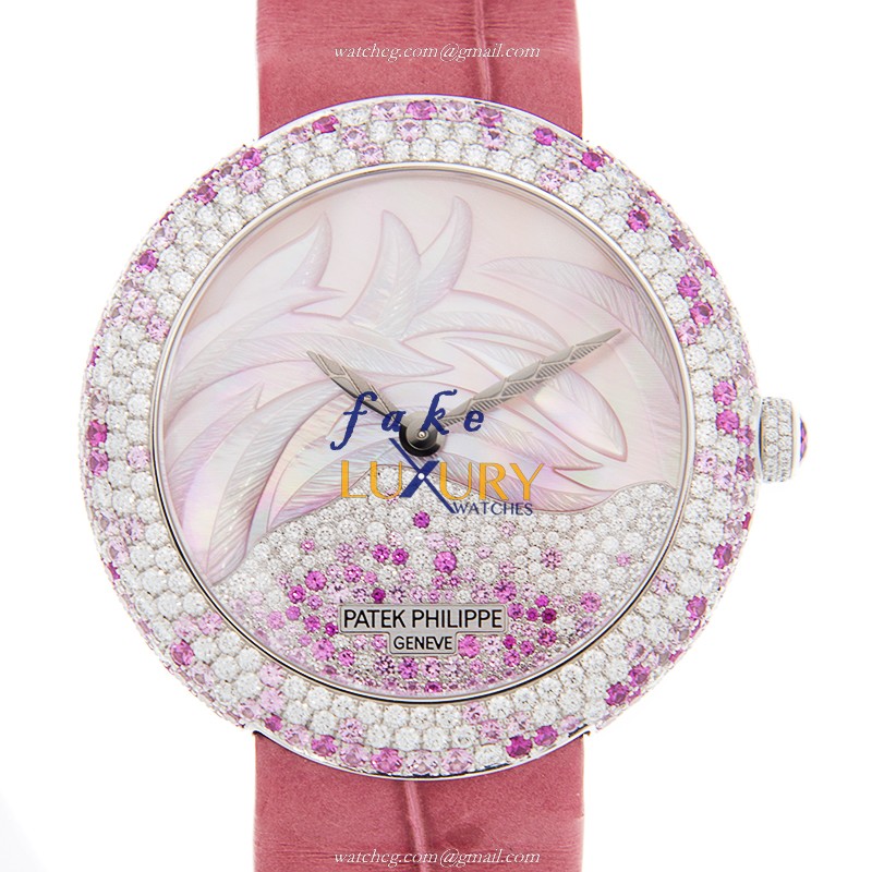 Patek Philippe 4899/900G-001 Calatrava Replica Watch - Pink Mother of Pearl Dial - Automatic - 18kt - Luxury Replica Watch