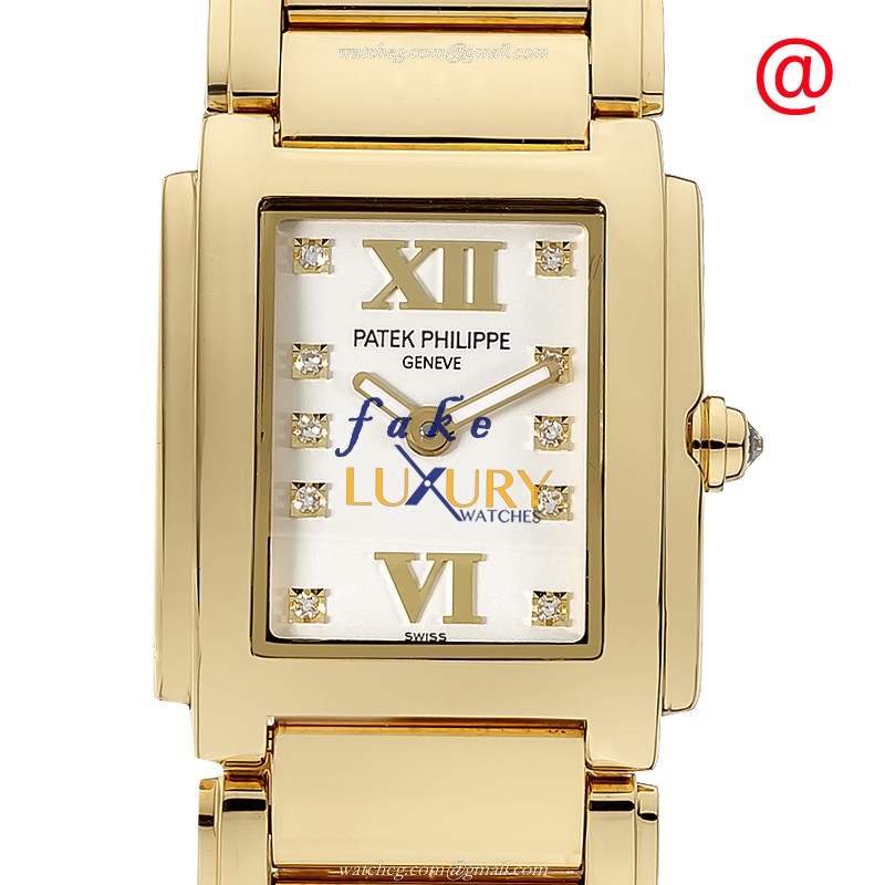 Patek Philippe 4907/1J-001 Replica Watch, White Dial Gold Case Quartz Movement - Luxury Replica Watch