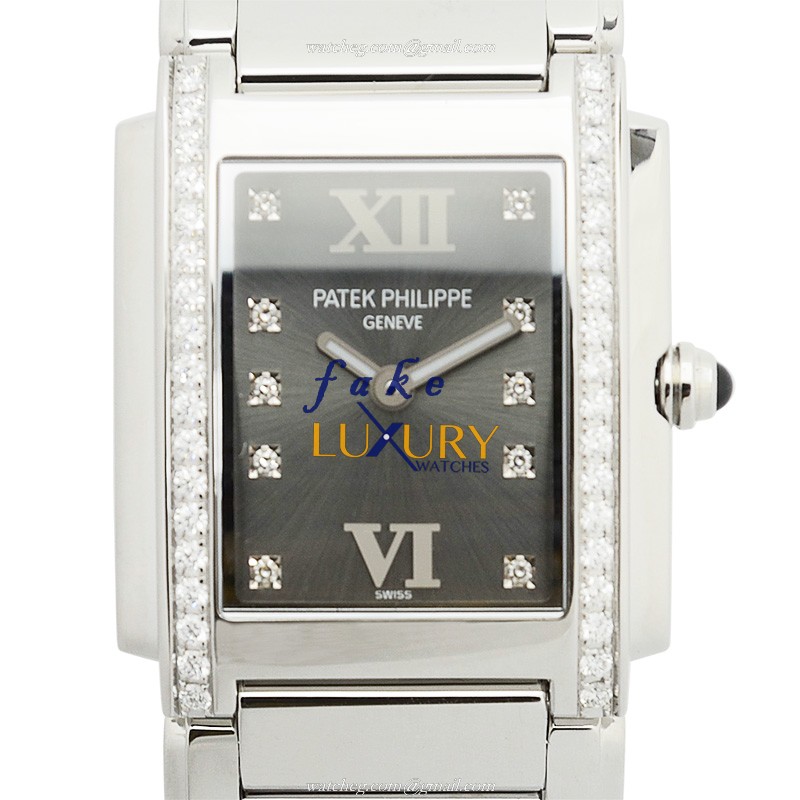 Patek Philippe 4910/10A-010 Twenty-4 Replica Watch, Dark Grey Dial, Stainless Steel & Diamonds - Luxury Replica Watch