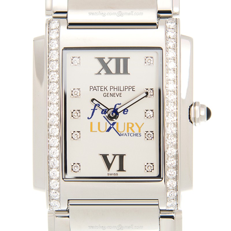Patek Philippe Replica Watch 4910/10A-011, White Dial, Stainless Steel & Diamonds Case, Quartz - Luxury Replica Watch