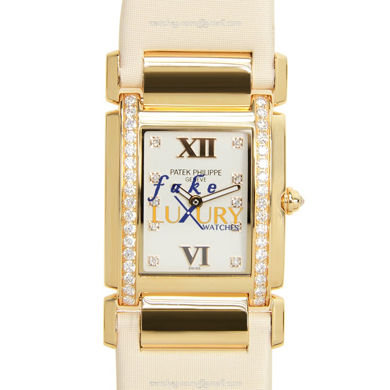 Patek Philippe 4920R-010 Replica Watch Quartz Movement White Dial 18kt Rose Gold Diamonds Case - Luxury Replica Watch
