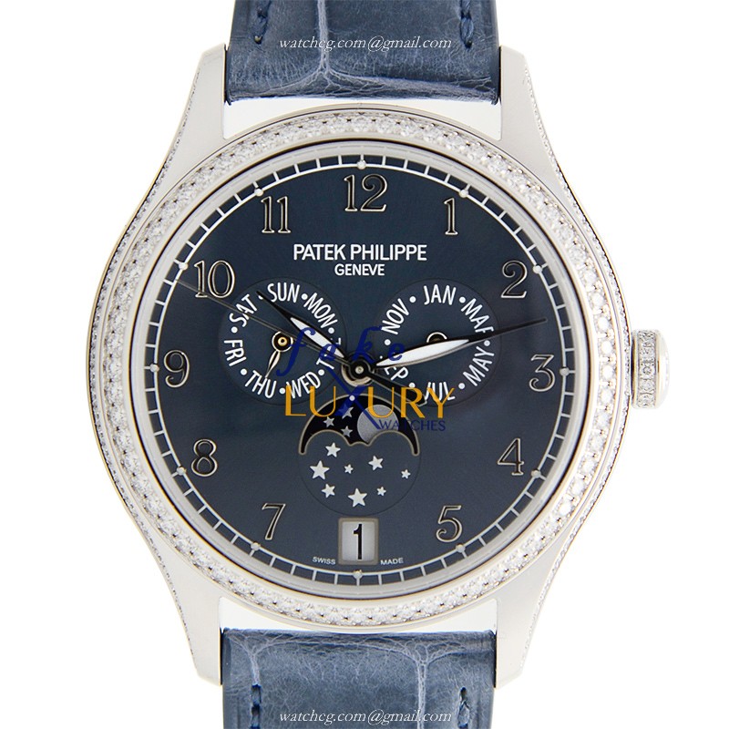 Patek Philippe 4947G-001 Replica Watch, Blue Dial, 18kt White Gold & Diamond Case, Automatic - Luxury Replica Watch