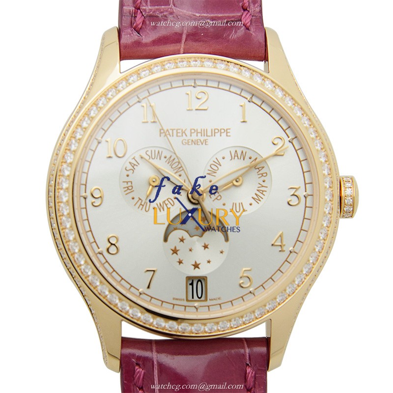 Patek Philippe 4947R-001 COMPLICATIONS Replica Watch, Automatic, 18kt Rose Gold & Diamonds, Silver - Luxury Replica Watch