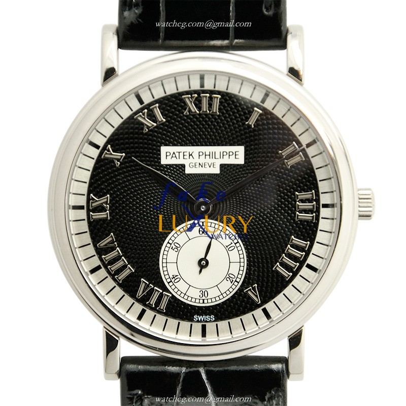 Patek Philippe 5022G-001 Calatrava Replica Watch, Manual Wind, 18kt White Gold Case, Black Dial - Luxury Replica Watch