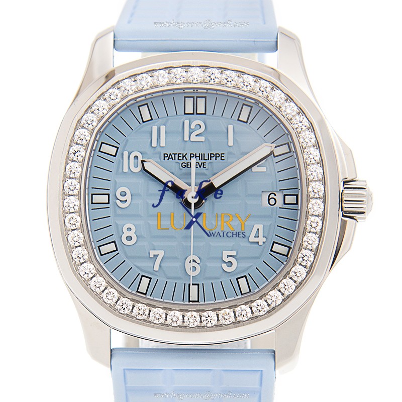 Patek Philippe 5067A-017 Aquanaut Quartz Blue Dial Stainless Steel Diamonds Replica Watch - Luxury Replica Watch