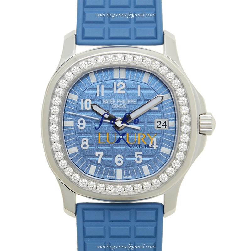 Patek Philippe Aquanaut 5067A-022 Quartz Stainless Steel Diamonds Blue Dial Rubber Strap Replica - Luxury Replica Watch