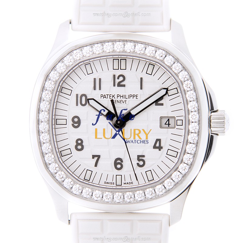 Patek Philippe 5067A-024 Aquanaut Replica Watch - White Dial - Quartz - Steel & Diamonds - Rubber - Luxury Replica Watch
