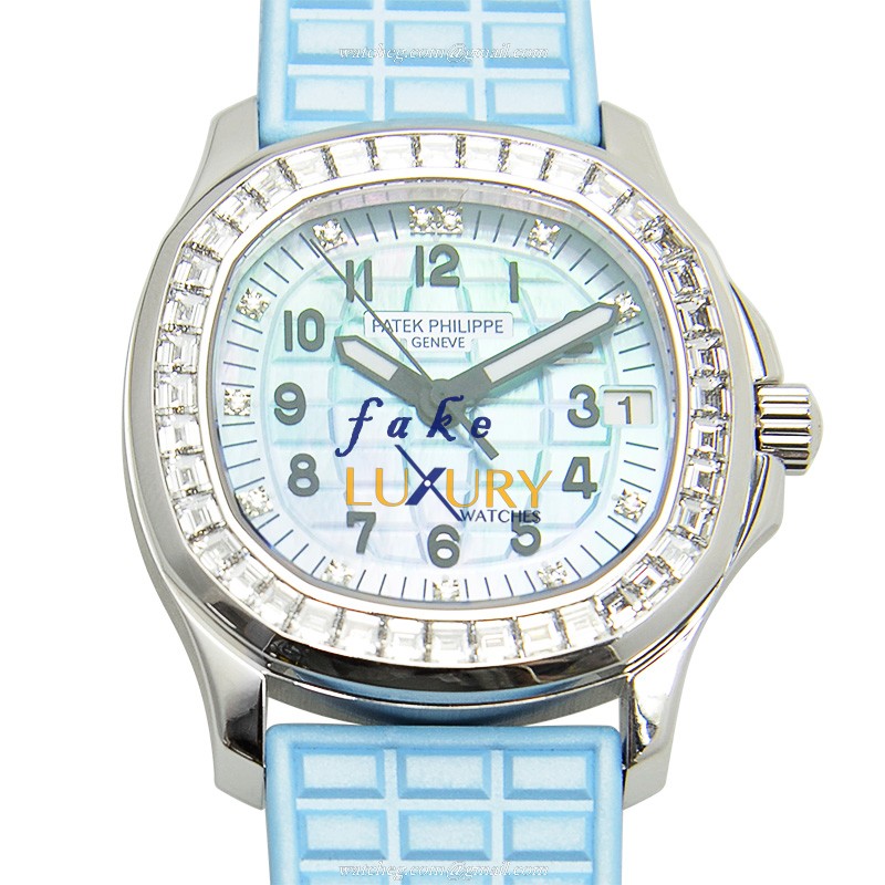 Patek Philippe 5072G-001 Aquanaut Automatic 18kt White Gold Diamond Blue Dial Replica Watch - Luxury Replica Watch