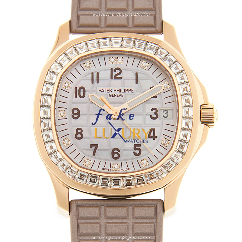 Patek Philippe 5072R-001 Aquanaut Replica Watch, Automatic, Gray Mother of Pearl Dial, 18kt Rose - Luxury Replica Watch