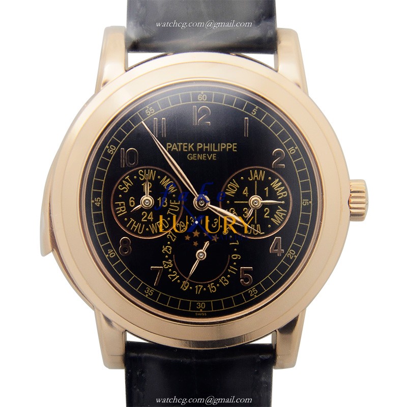 Patek Philippe Grand Complications 5074R-001 Automatic 18kt Rose Gold Black Dial Alligator Strap - Luxury Replica Watch
