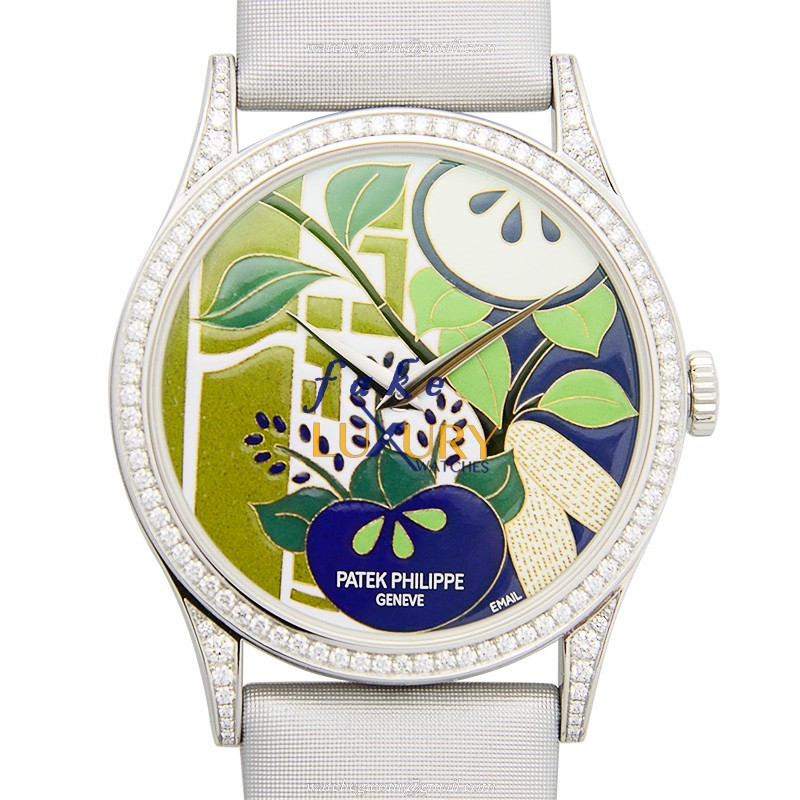 Patek Philippe 5077/100P-021 Calatrava Replica Watch, Automatic, Green Dial, 950 Platinum & - Luxury Replica Watch