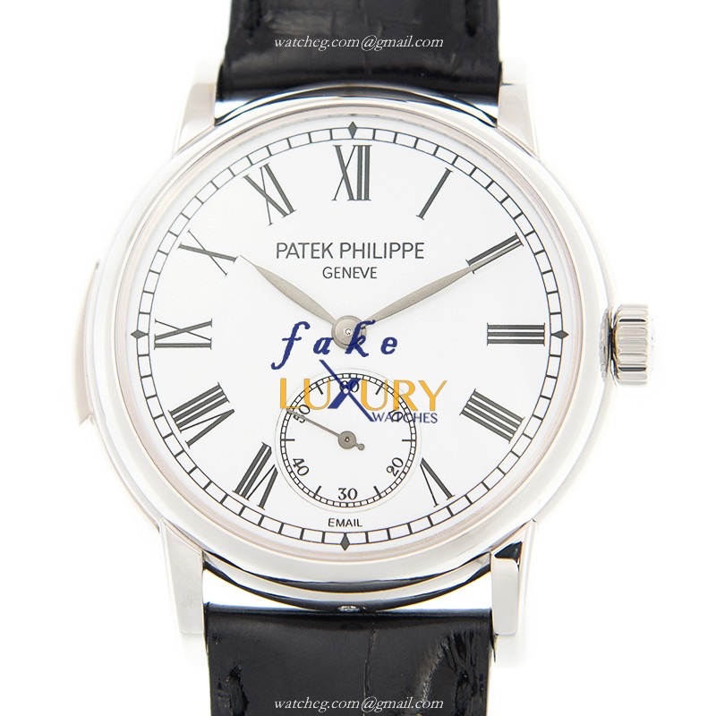 5078P-001 - Patek Philippe Grand Complications Replica Watch - Platinum 38mm White Dial - Luxury Replica Watch