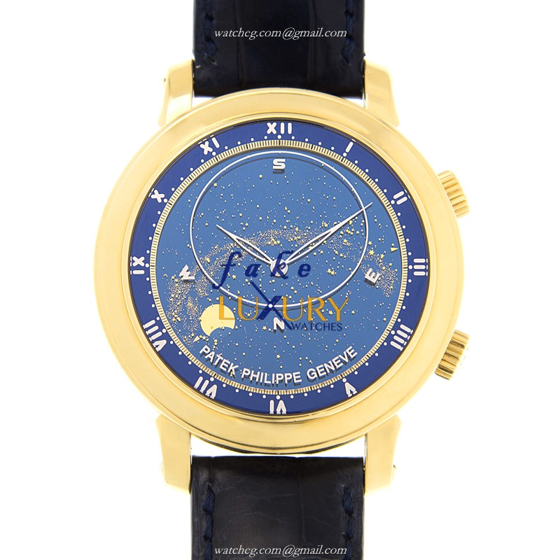 5102J-001 - Patek Philippe Grand Complications Replica Watch - 18kt Yellow Gold - Blue Dial - Luxury Replica Watch
