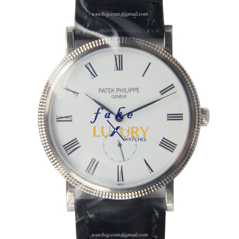 Patek Philippe 5119G-001 Calatrava Replica Watch - Manual Wind - 18kt White Gold - 36mm - Luxury Replica Watch
