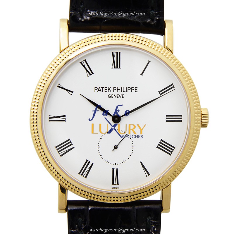 Patek Philippe 5119J-001 Calatrava Replica Watch, Manual Wind, White Dial, 18kt Yellow Gold Case - Luxury Replica Watch