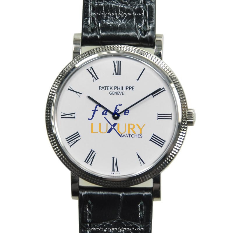 Patek Philippe 5120G-001 Calatrava 18kt White Gold Automatic Black Alligator Replica Watch - Luxury Replica Watch