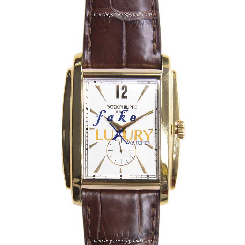 Patek Philippe 5124J-001 Gondolo Replica Watch, Manual Wind, 18kt Yellow Gold Case, White Dial - Luxury Replica Watch