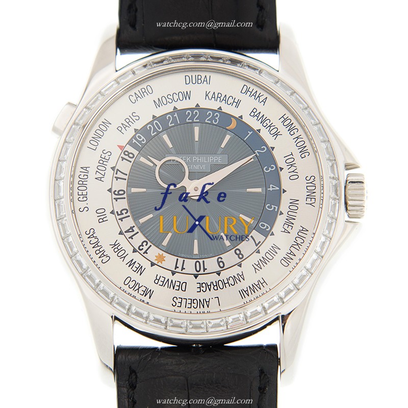 Patek Philippe 5130/10P-010 COMPLICATIONS Automatic Platinum Silver Dial Leather Strap Replica Watch - Luxury Replica Watch