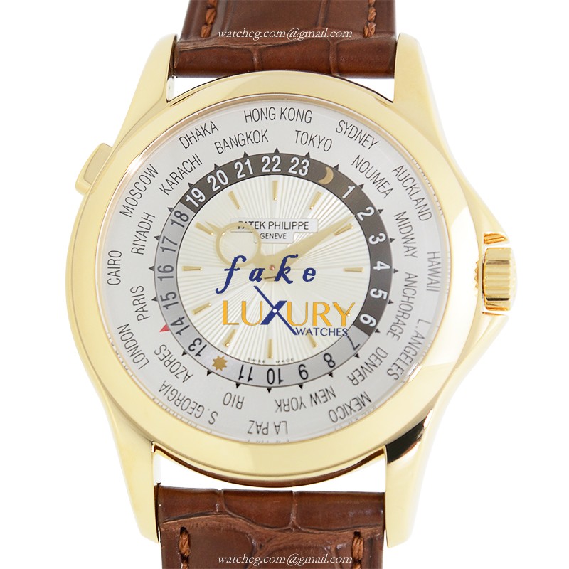 Patek Philippe 5130J-001 COMPLICATIONS Automatic 18kt Yellow Gold White Dial Brown Alligator - Luxury Replica Watch