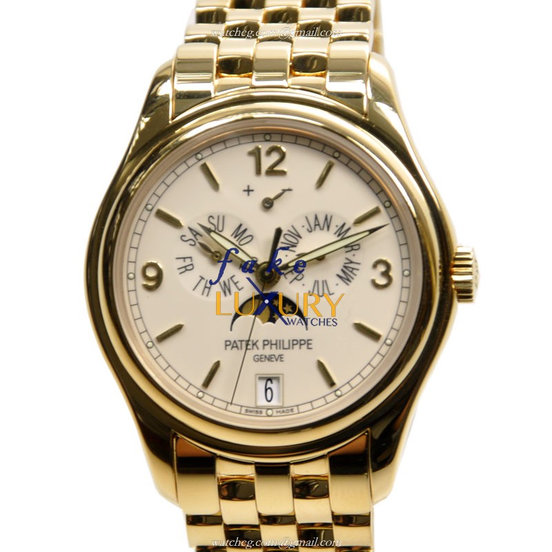 Patek Philippe 5146-1J-001 COMPLICATIONS Automatic 18kt Yellow Gold White Dial Replica Watch - Luxury Replica Watch