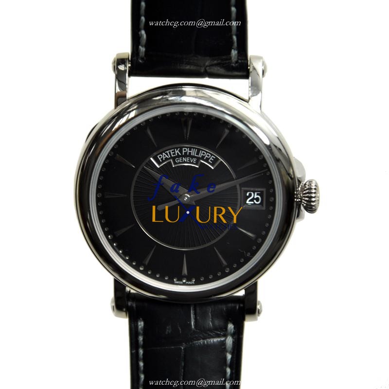 Patek Philippe 5153G-001 Calatrava Replica Watch, Manual Wind, 18kt White Gold, Black Dial - Luxury Replica Watch