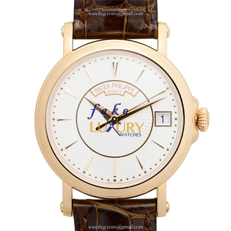 Patek Philippe 5153R-001 Calatrava Replica Watch, Automatic Movement, 18kt Rose Gold Case, Silver - Luxury Replica Watch