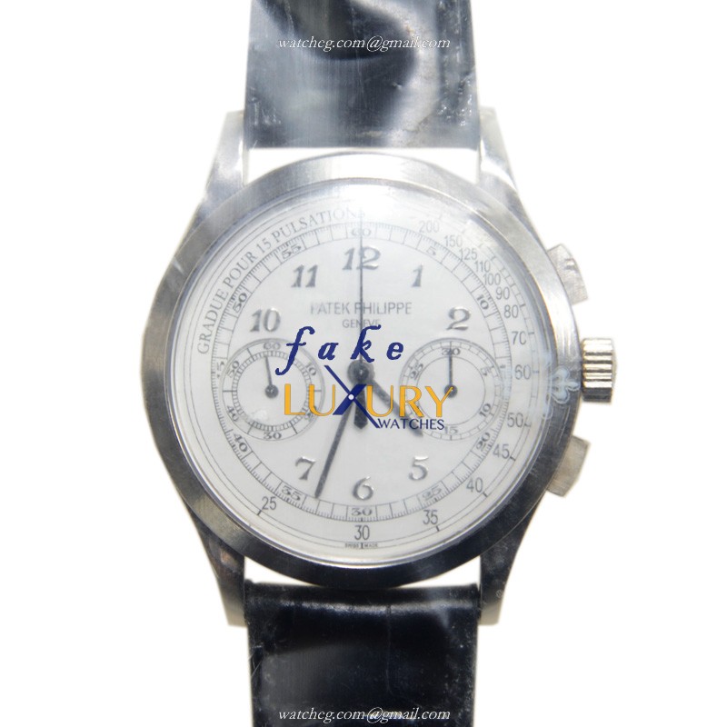 Patek Philippe 5170G-001 Replica Watch, Manual Wind, White Dial, 18kt White Gold Case, Leather Strap - Luxury Replica Watch