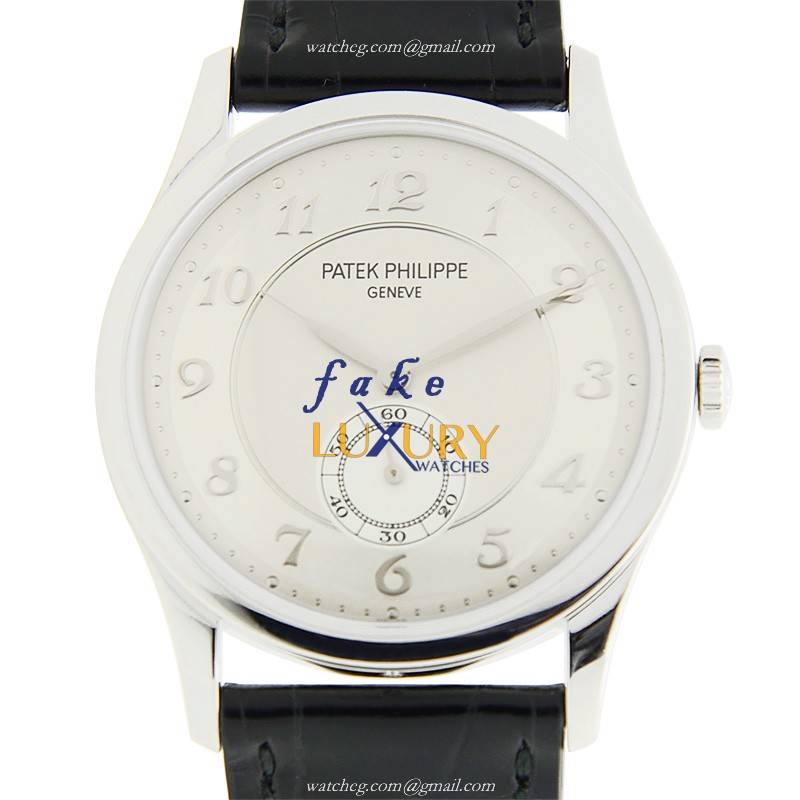 5196P-001 - Patek Philippe Calatrava Replica Watch Platinum Manual Wind Silver Dial - Luxury Replica Watch