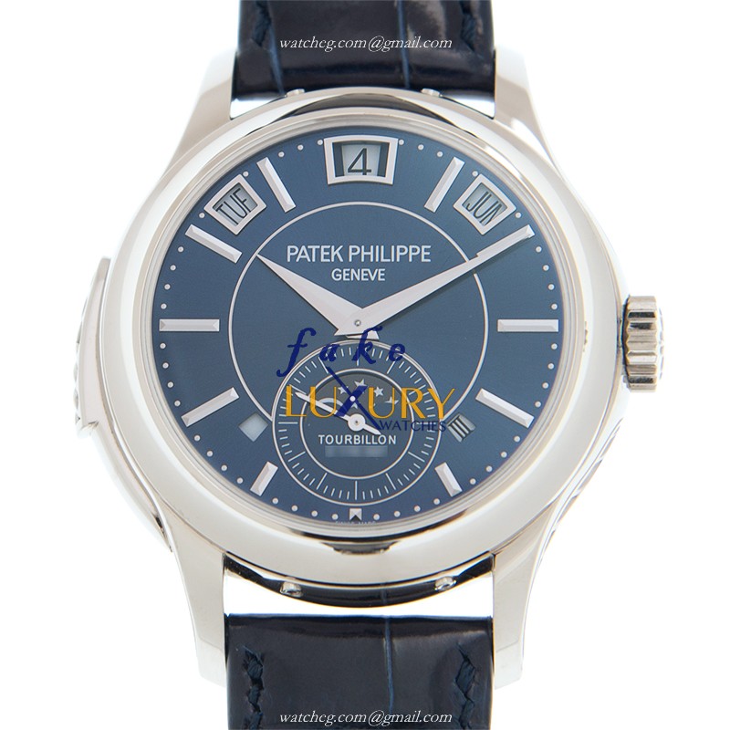 5207G-001 - Patek Philippe Grand Complications Replica Watch - Blue Dial Manual Wind White Gold - Luxury Replica Watch