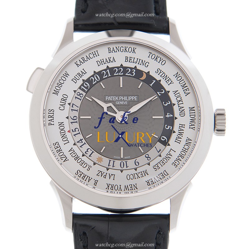 Patek Philippe 5230G-014 Replica Watch - Automatic - 18kt White Gold - White Dial - Black Leather - Luxury Replica Watch